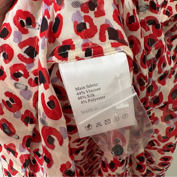 Munthe Red Pattern Maxi Dress Silk Blend - Picture 3 of 5